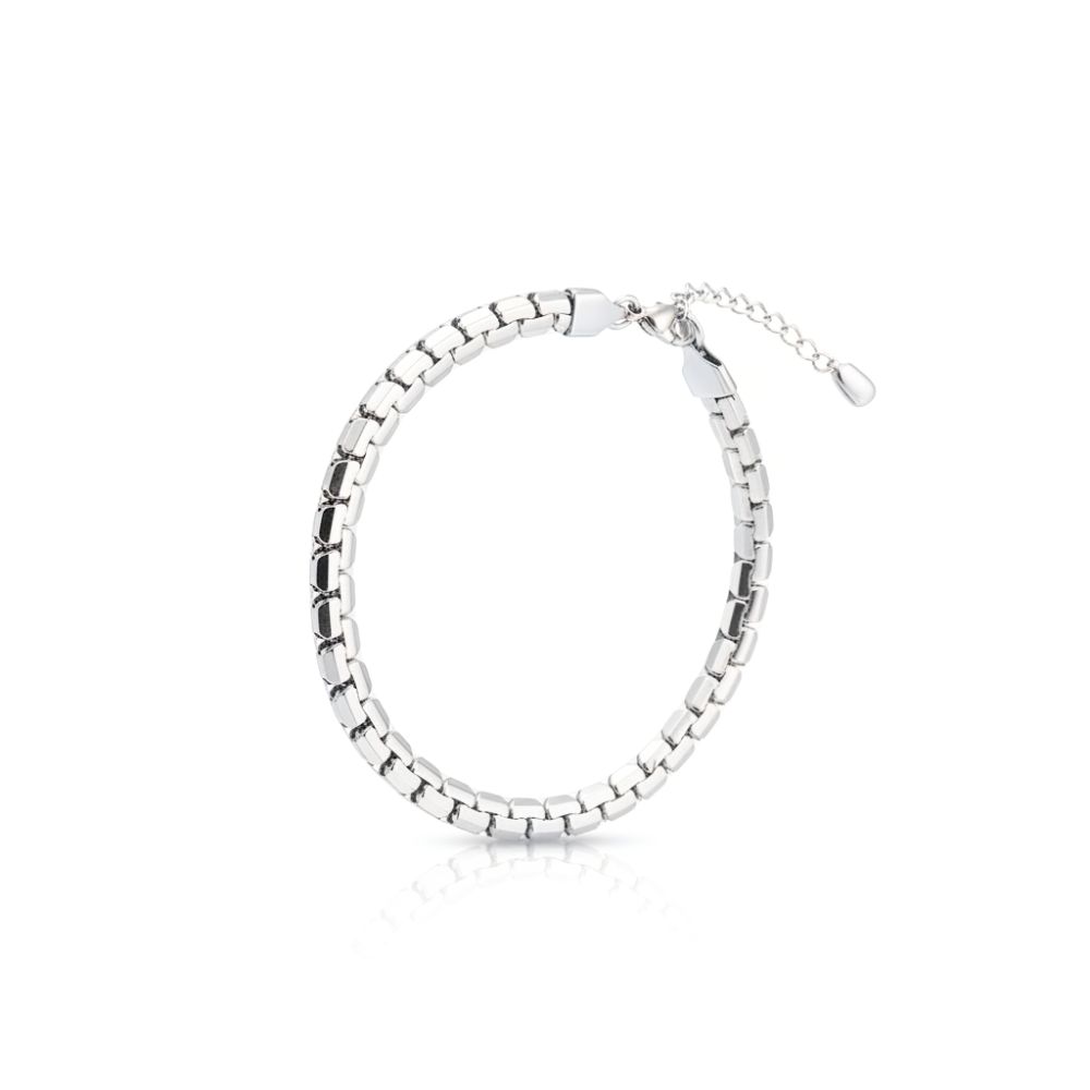 PULSERA ACERO BLANCO CHATA GRUESA APU226P CAO