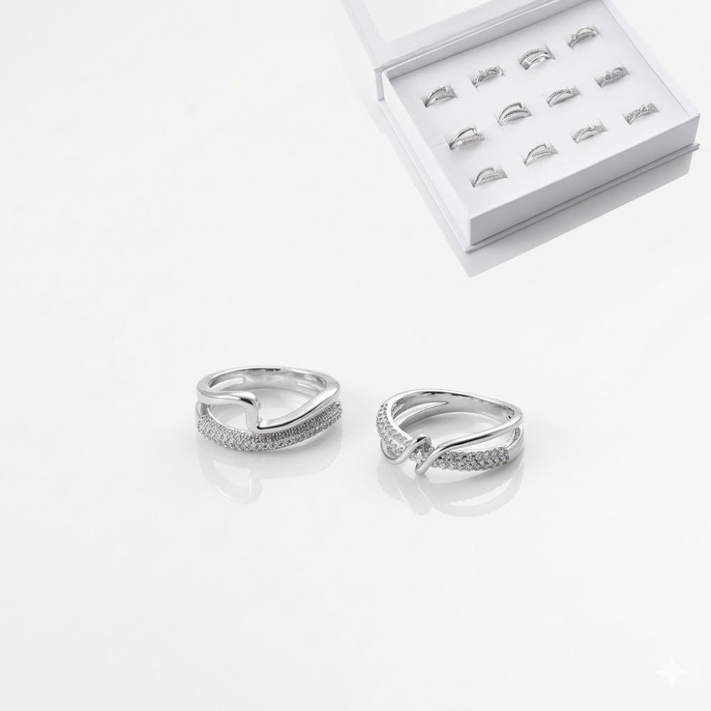 ANILLO ACERO OLAS Y MICROPAVE ART AN582 CAO
