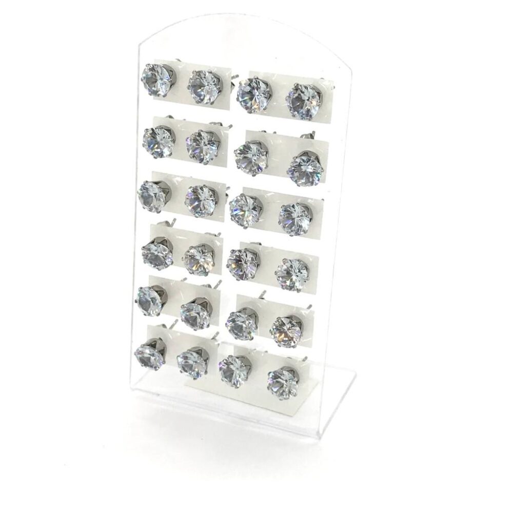 ARO ACERO BLISTER PIEDRA CUBIC BLANCO N7 AR44. CAO