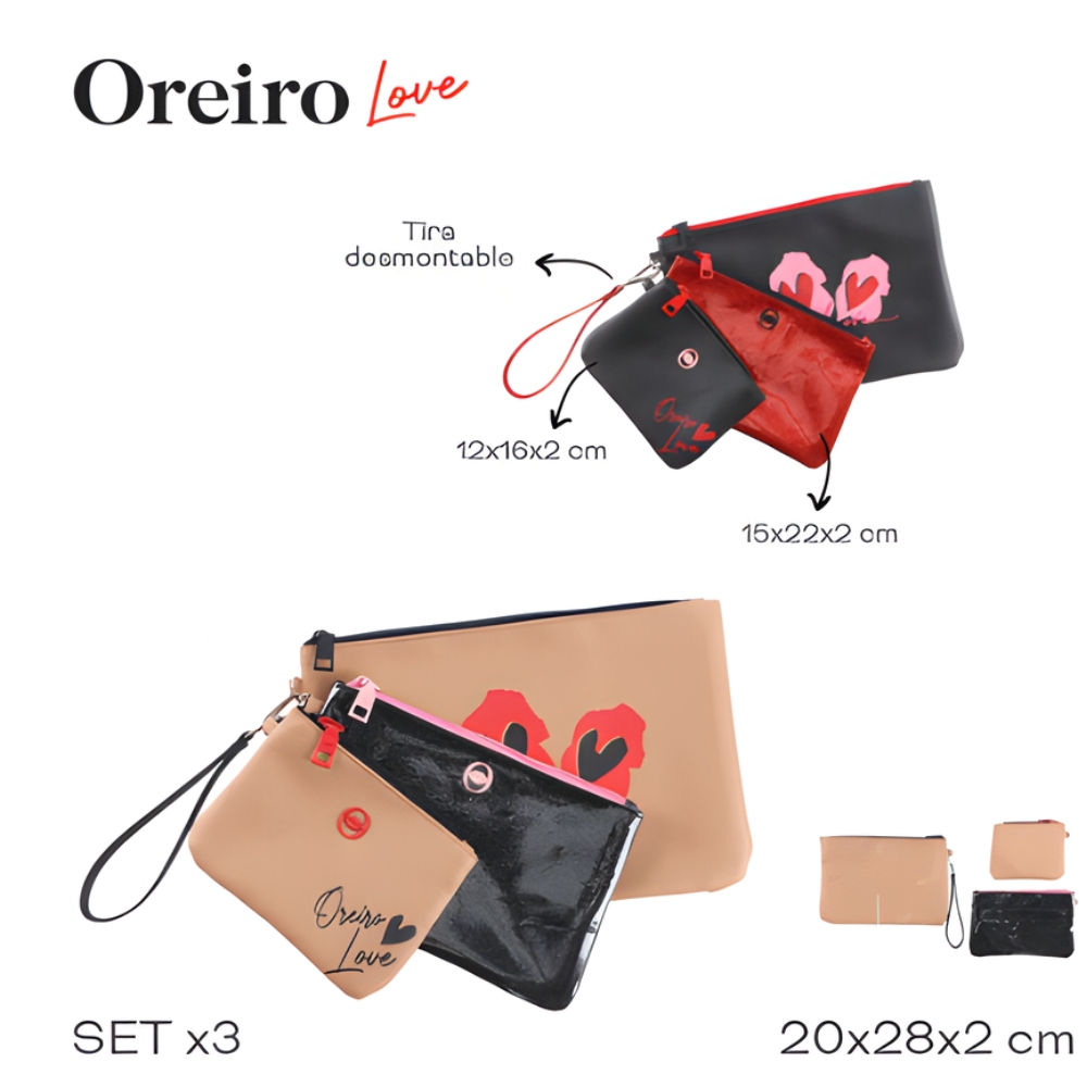 PORTACOSMETICO OREIRO LOVE SETX3 ART 29332 DAO