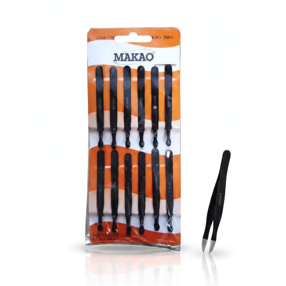 PINZA DEPILAR MACAO NEGRA X 12 ART PDEBK IAO