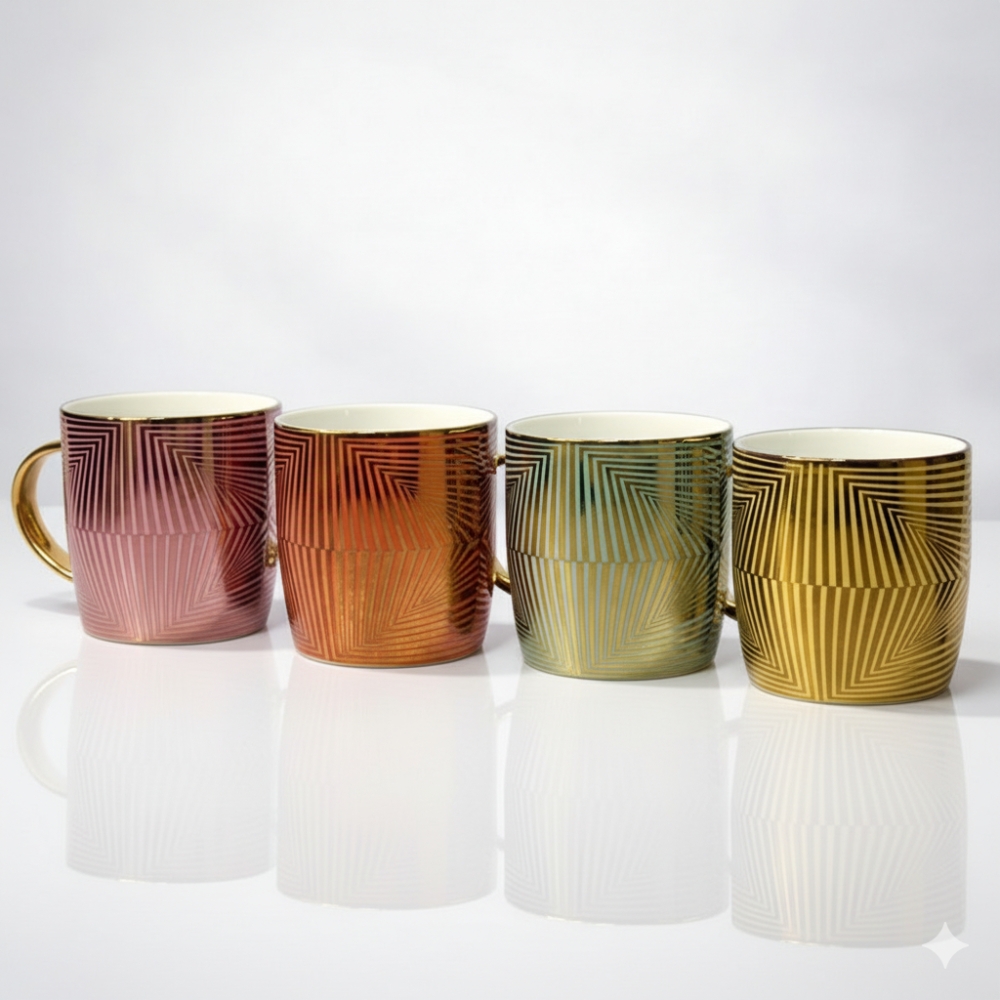 TAZA DE CERAMICA CROMADA GOLD ART RM41-2 DAO