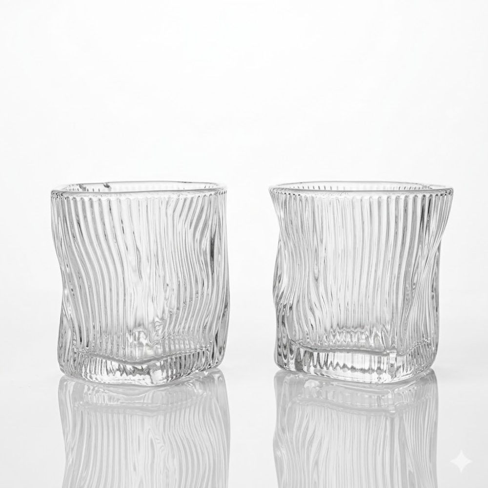 SET X6 VASOS BAJOS CURVED TORNASOL ART RM42-87 CAO
