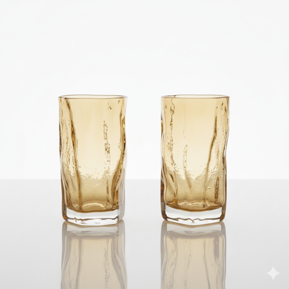 SET X6 VASOS ALTOS GLACIER GOLD ART RM42-86 CAO