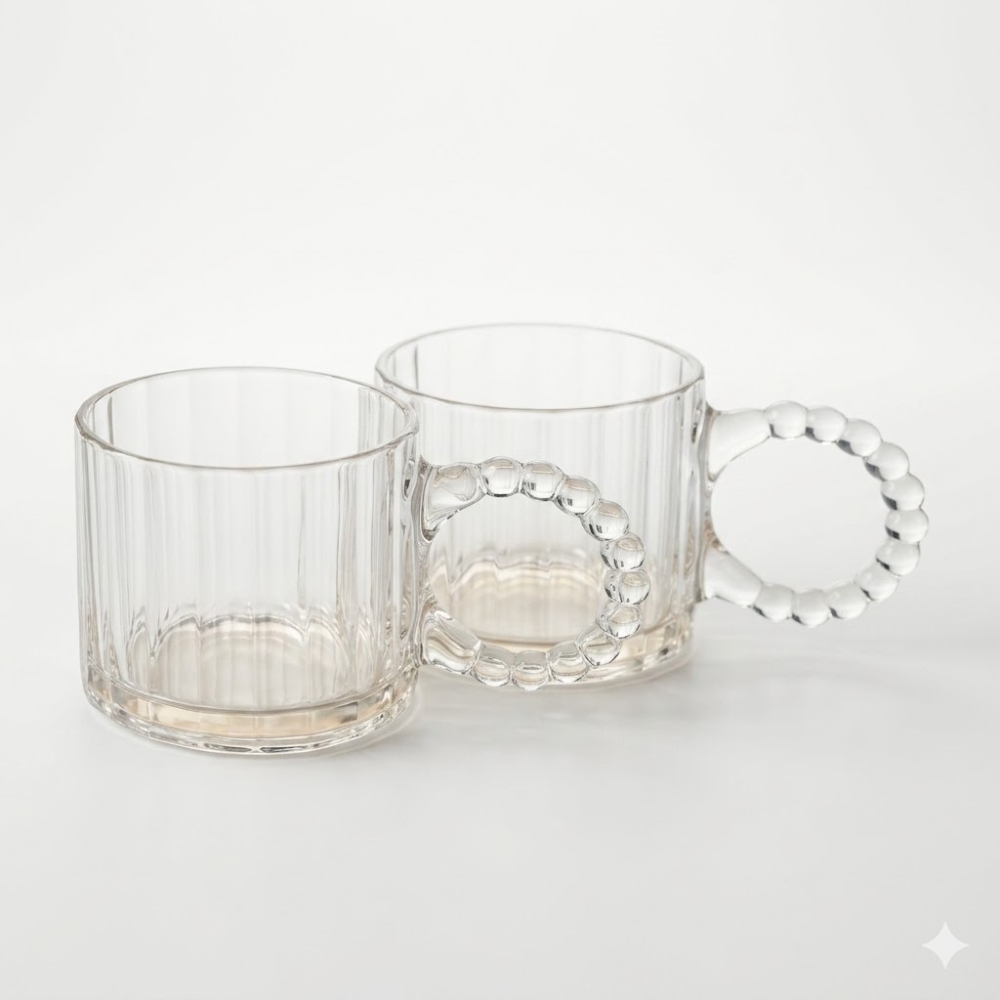 TAZA DE VIDRIO X6 320cc TRANSPARENTE ART 105394 DAO