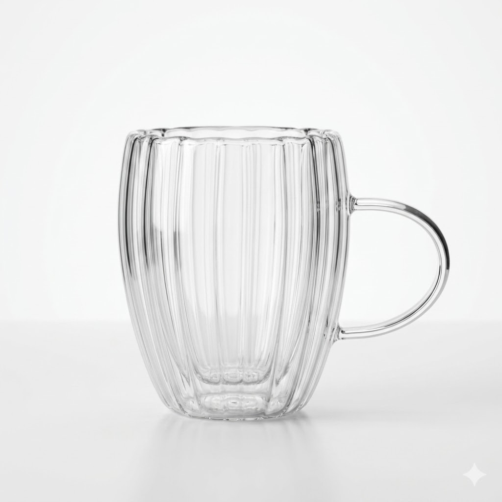 TAZA DOBLE VIDRIO DISEÑO RAYAS XUNIDAD 350cc ART 105400 DAO