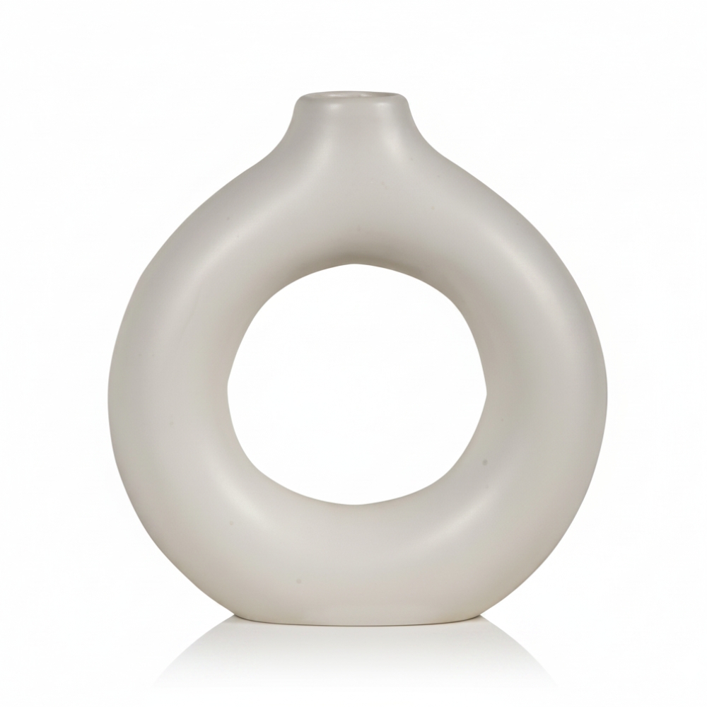 FLORERO DE CERAMICA BLANCO 16x4x11cm ART 201247 DAO