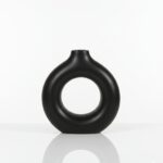 FLORERO DE CERAMICA NEGRO 16x4x11cm ART 201248 DAO