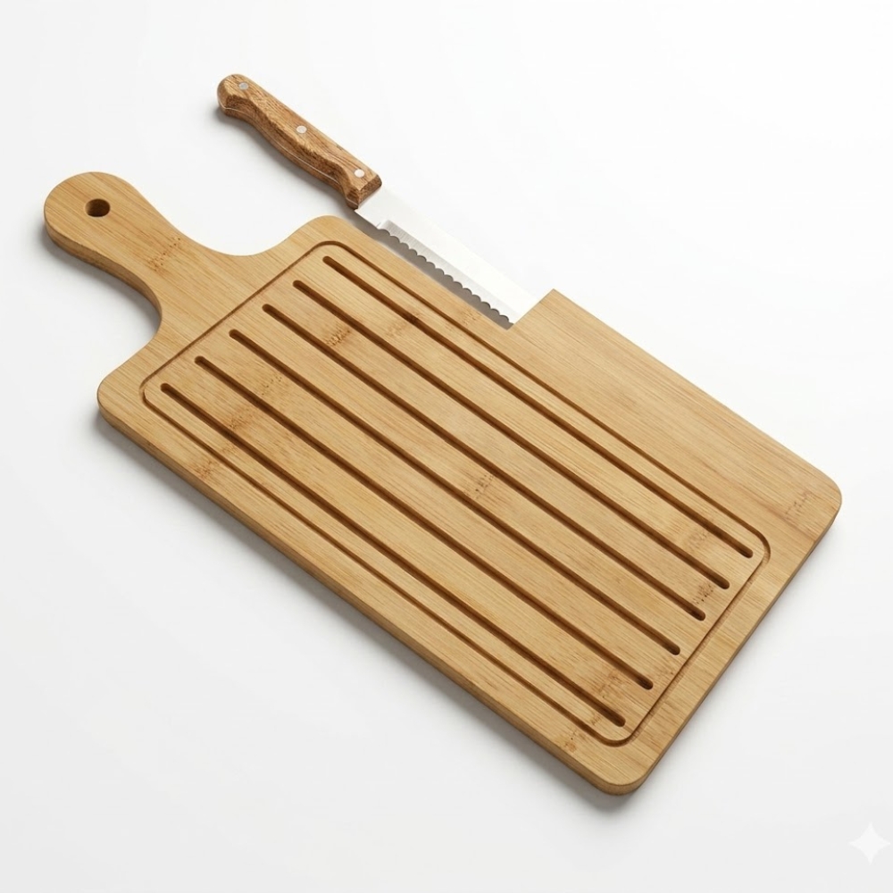 BANDEJA DE MADERA C/ CUCHILLO 40x20x1cm ART 801005 DAO