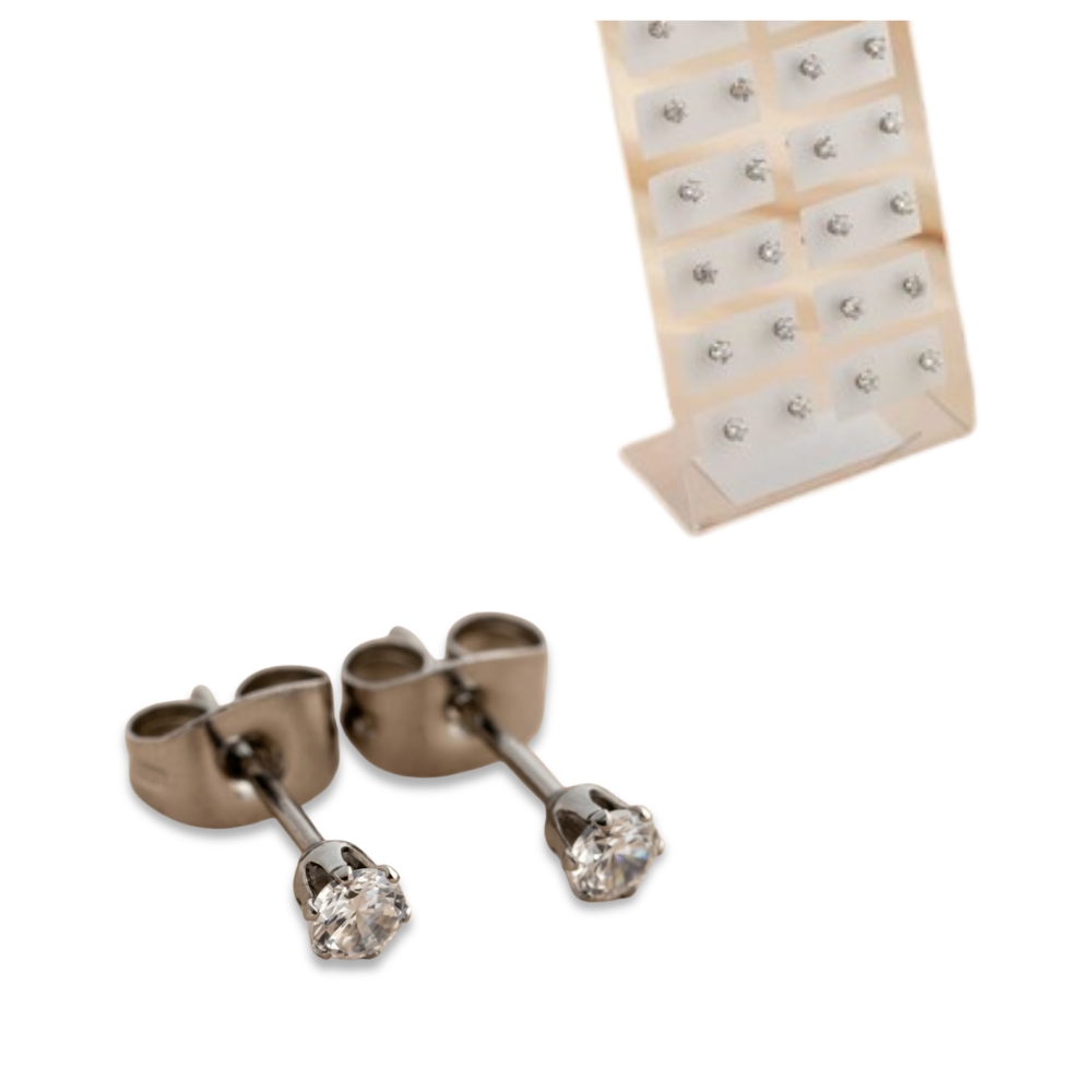 ARO ACERO BLISTER PIEDRA CUBIC BLANCO N3 AR40. CAO