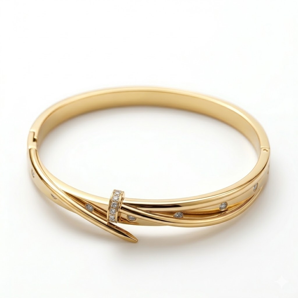 PULSERA ACERO DORADA ESCLAVA C/CIERRE INTERNO PUL68D CAO
