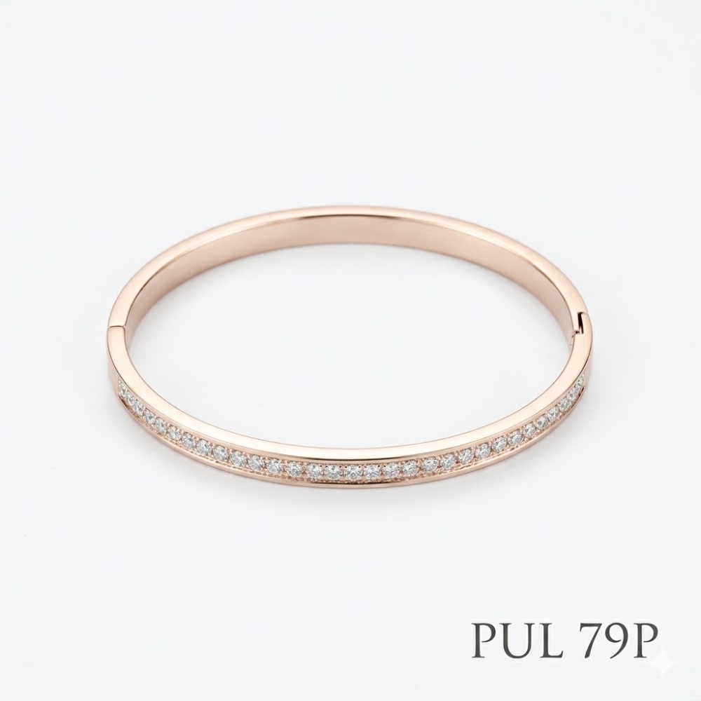 PULSERA ACERO BLANCO RIGIDA C/STRASS PUL81P CAO