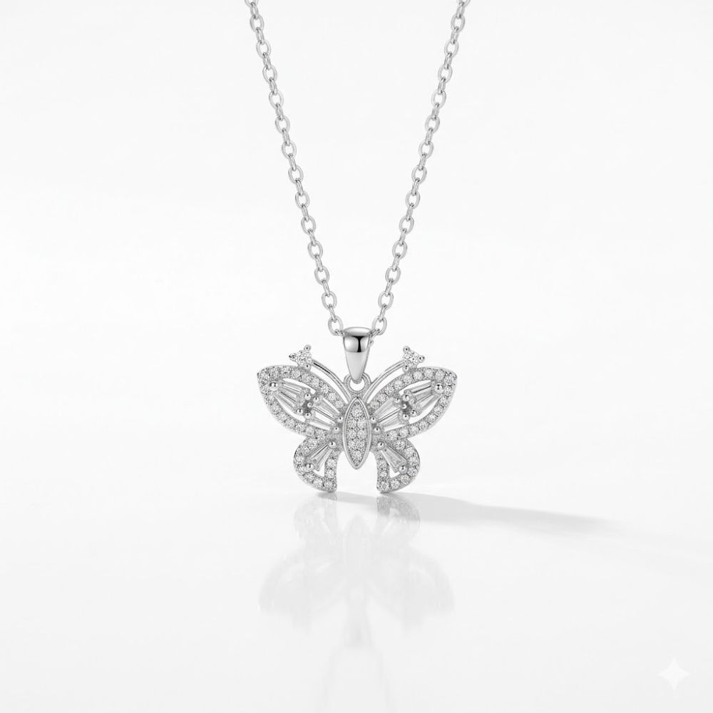 CADENA ACERO DIJE BRONCE MARIPOSA MICROPAVE BZCADI409 CAO