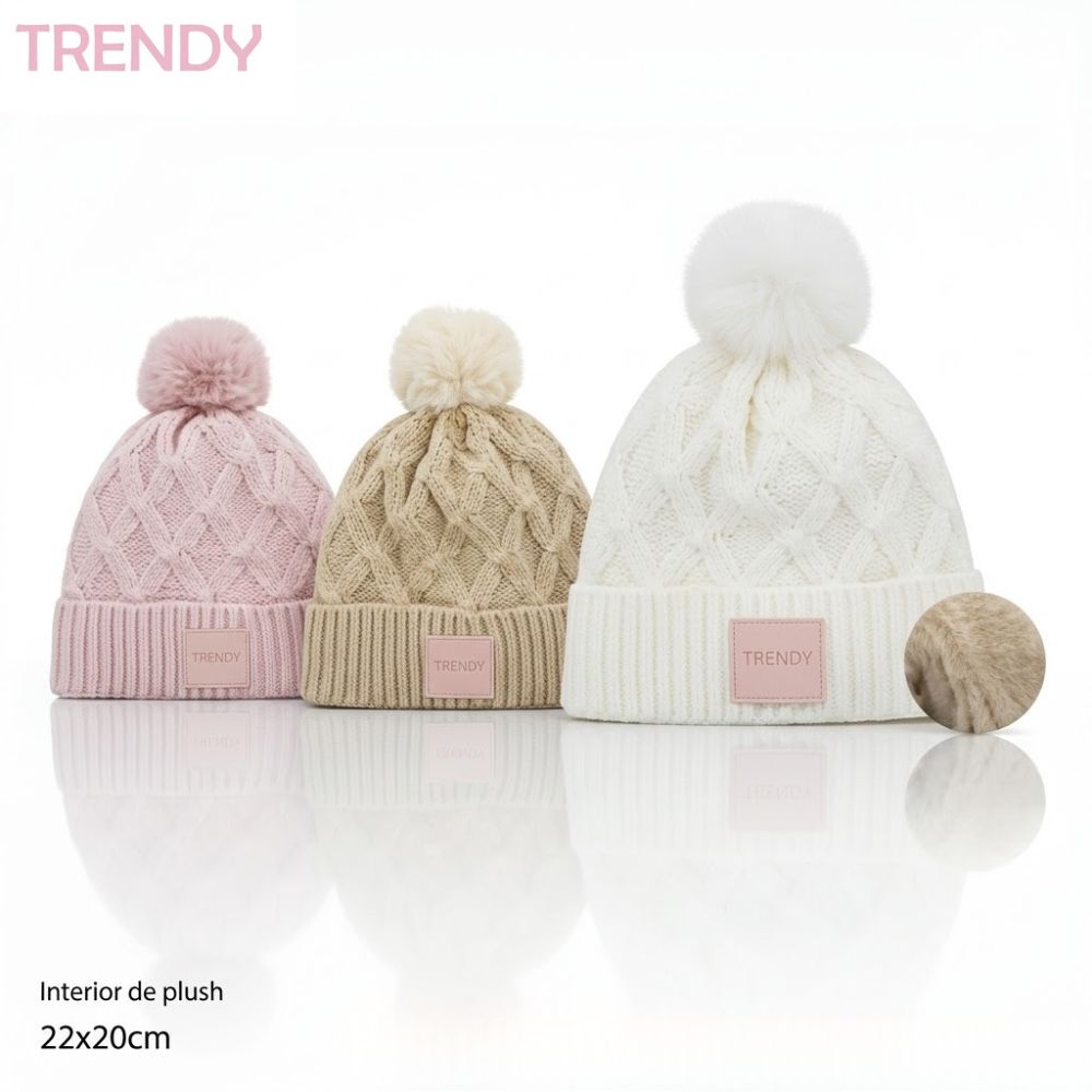 GORRO TRENDY INT PLUSH C/POMPON ART 16902 DAO