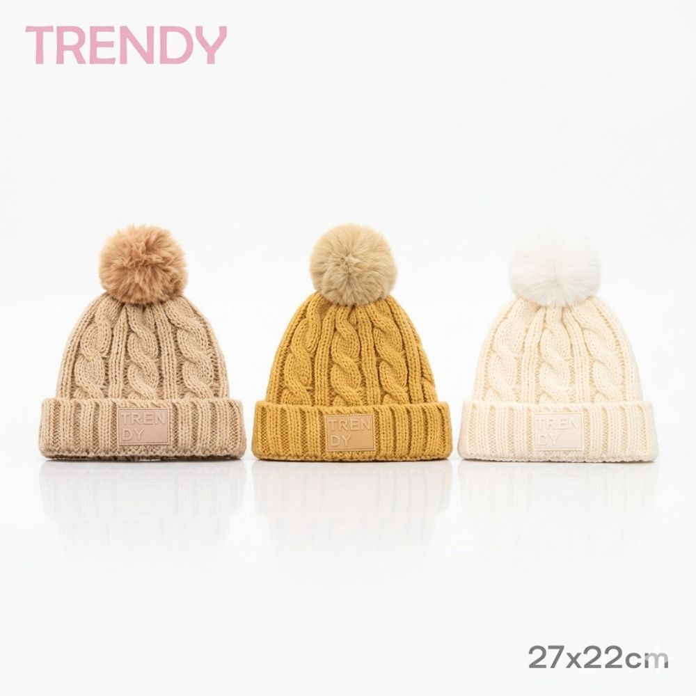 GORRO TRENDY TRENZA C/POMPON ART 18897 CAO