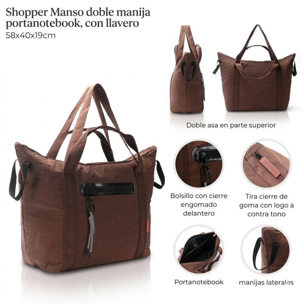 SHOPPER MANSO DOBLE MANIJA PORTANOTEBOOK C/LLAVERO 43230 DAO