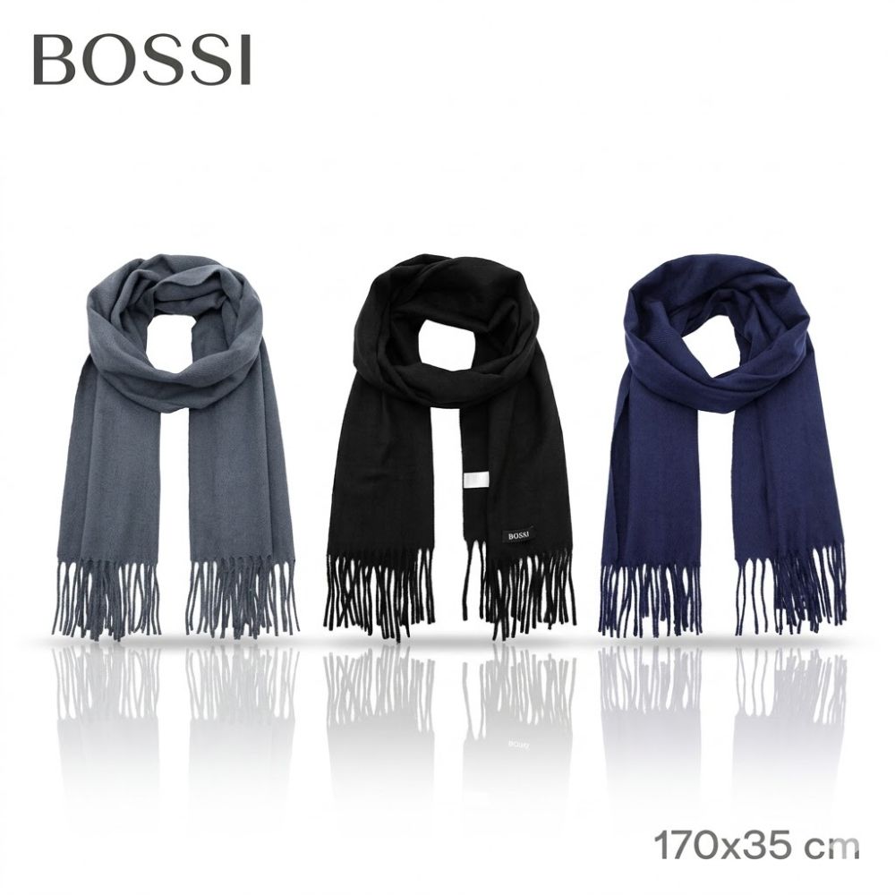 BUFANDA BOSSI NEGRO/AZUL MARINO/GRIS ART 18797 CAO