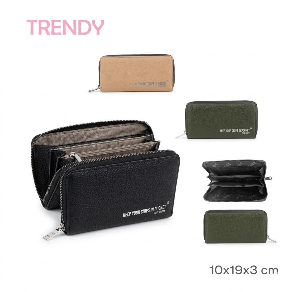 BILLETERA FICHERO TRENDY DAMA C/CIERRE ART 31174 DAO