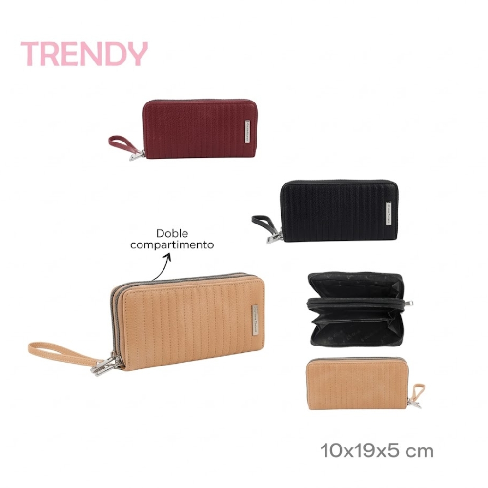 BILLETERA FICHERO DOBLE TRENDY C/CIERRE ART 31180 DAO