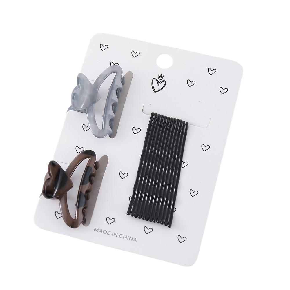 SET PELO BROCHE CORAZON + INVISIBLES ART 54906 DAO