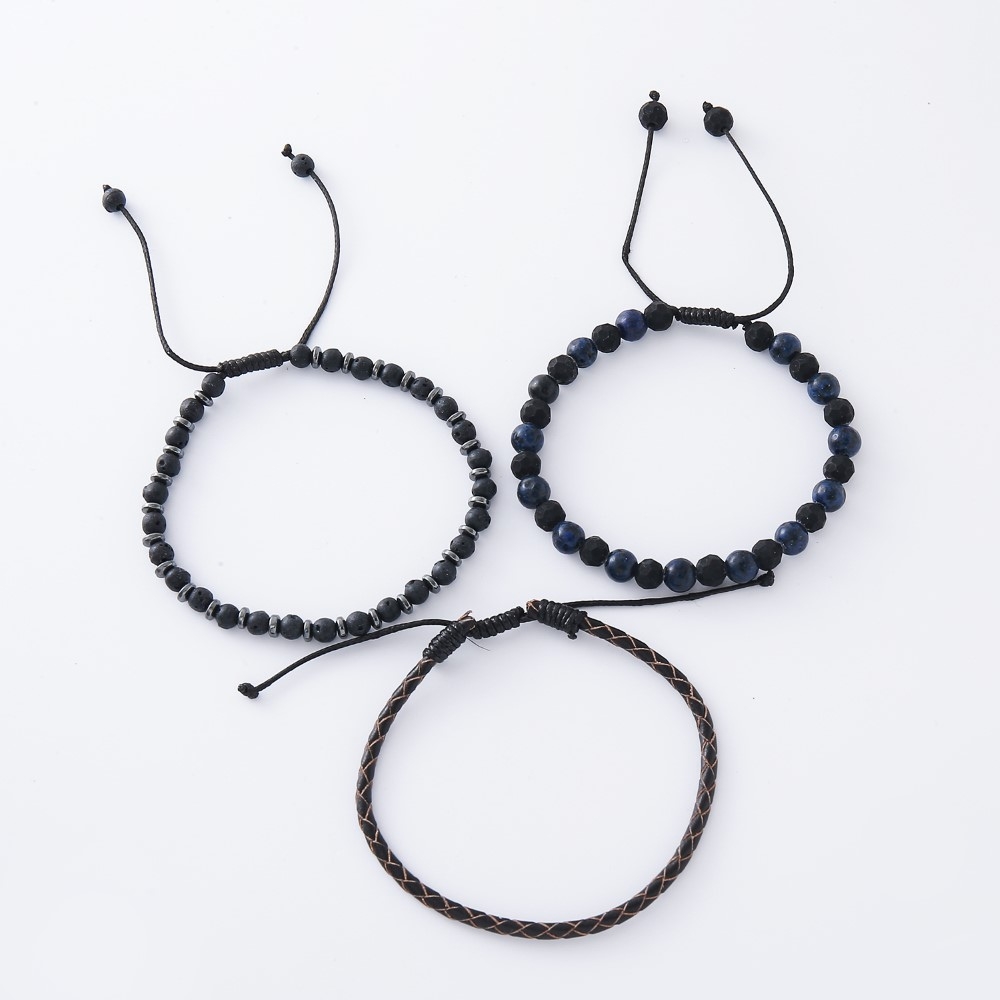 PULSERA HOMBRE REGULABLE SET X3 Ø 7CM ART 55018 DAO