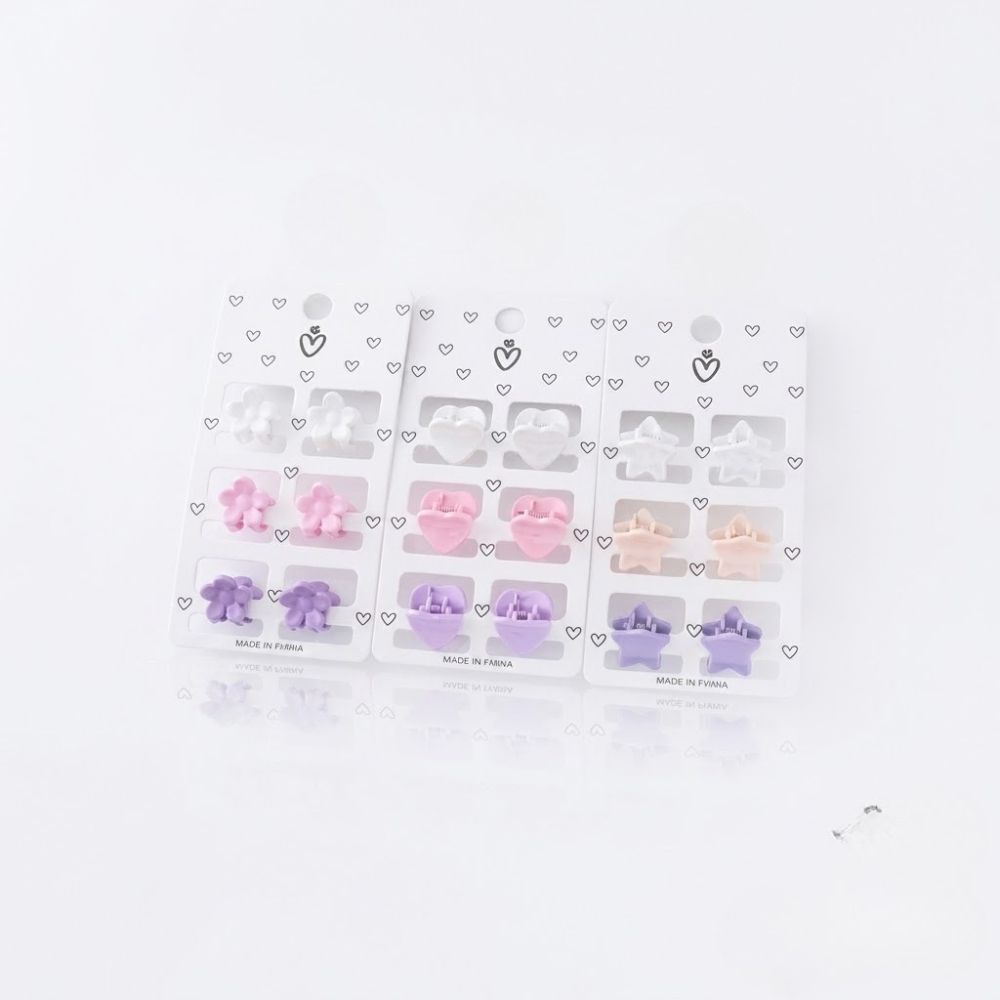 MINI BROCHES X6 STAR/HEART/FLOW TRENDY ART 54872 DAO