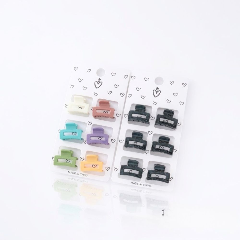 MINI BROCHES X6 RECTANG TRENDY ART 54878 DAO