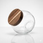 FRASCO DE VIDRIO C/TAPA MADERA 17x Ø17CM ART CA5165Z2 EAO