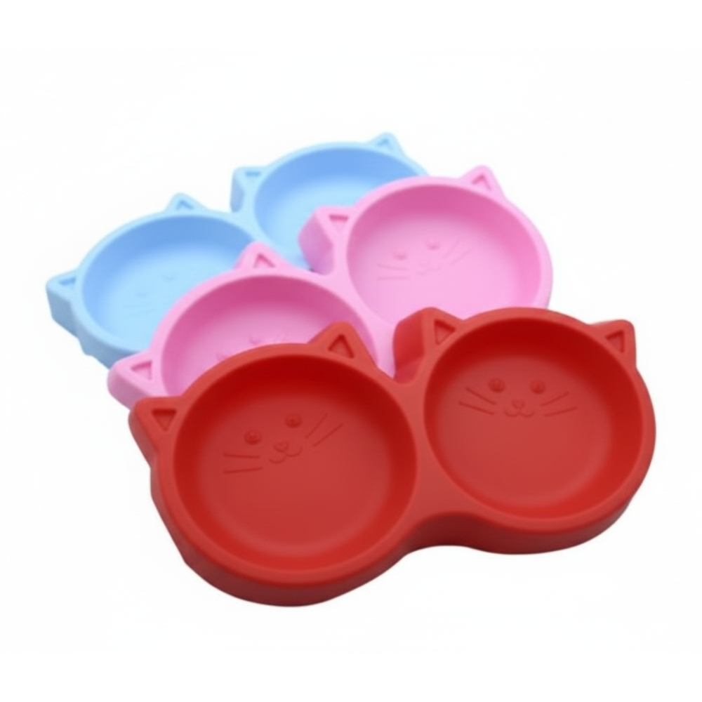 PLATO COMEDERO FORMA GATO DOBLE SURT COL ART 21543 EAO