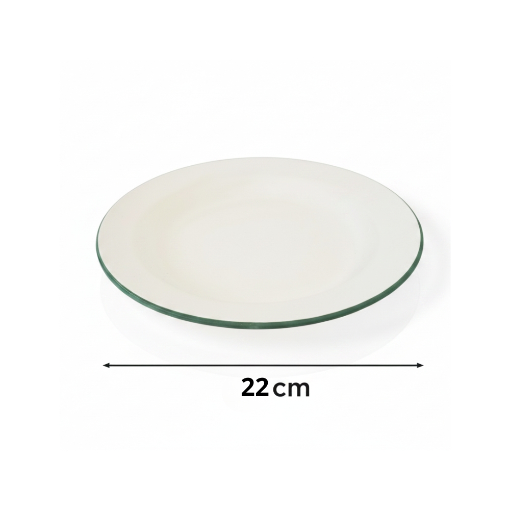 PLATO PLAYO POSTRE ENLOZADO VERDE Ø 22CM  ART FG240108 DAO