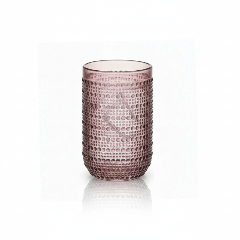 VASO VIDRIO ALTO PUNTOS BORDO 8X13CMART FB10017 DAO