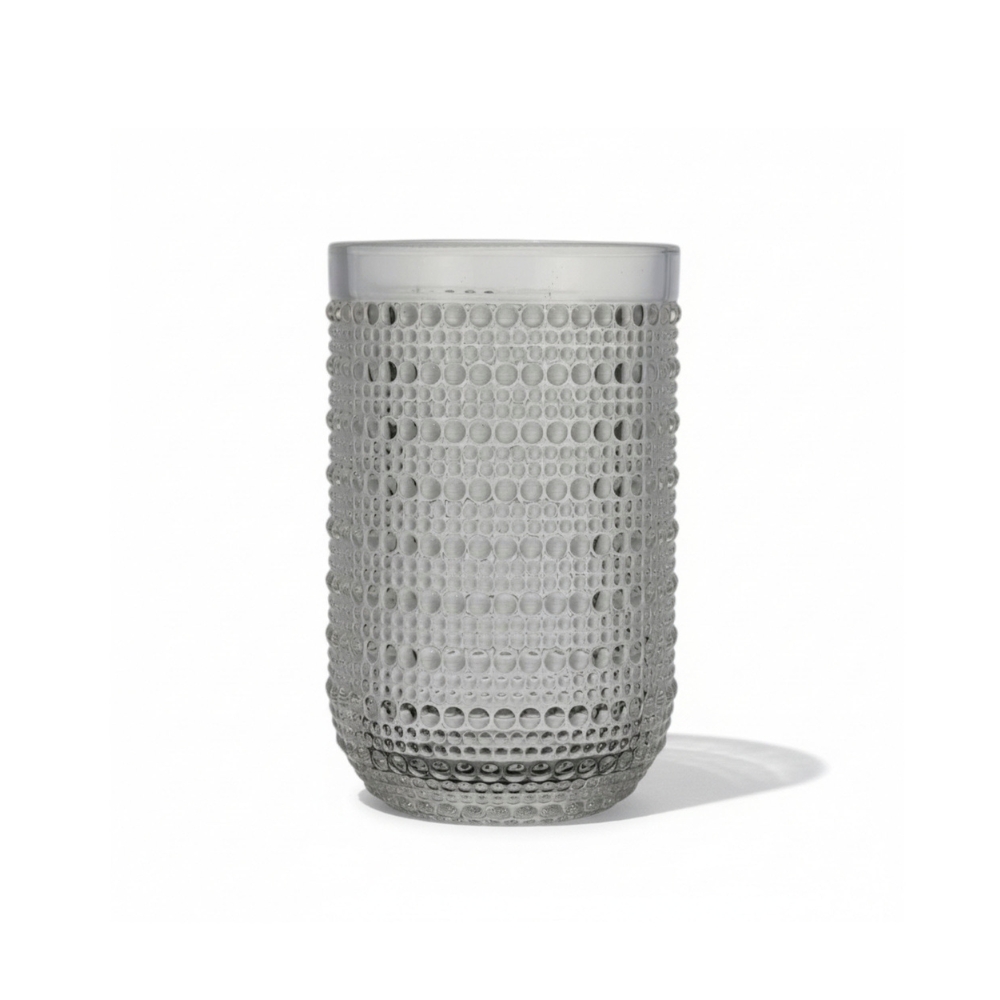 VASO VIDRIO ALTO PUNTOS TRANSPARENTE 8X13CM ART FB10018 DAO