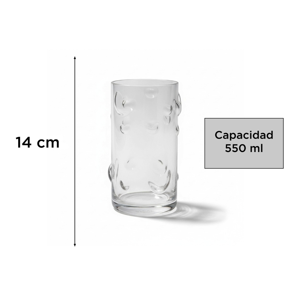 VASO TEXTURA CORAZONES 550ML ART SO100194 DAO