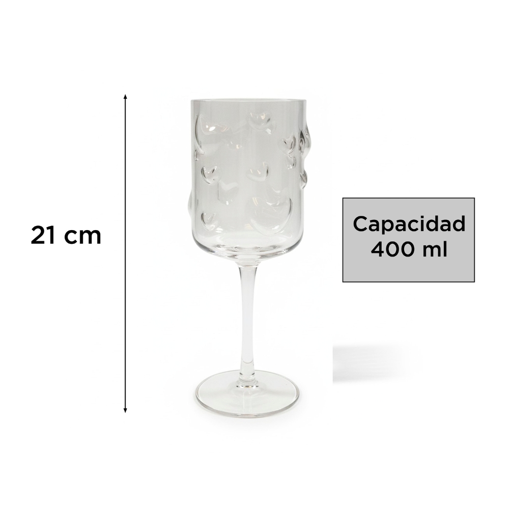 COPA VINO C/TEXTURA CORAZONES 400ML ART SO100192 DAO