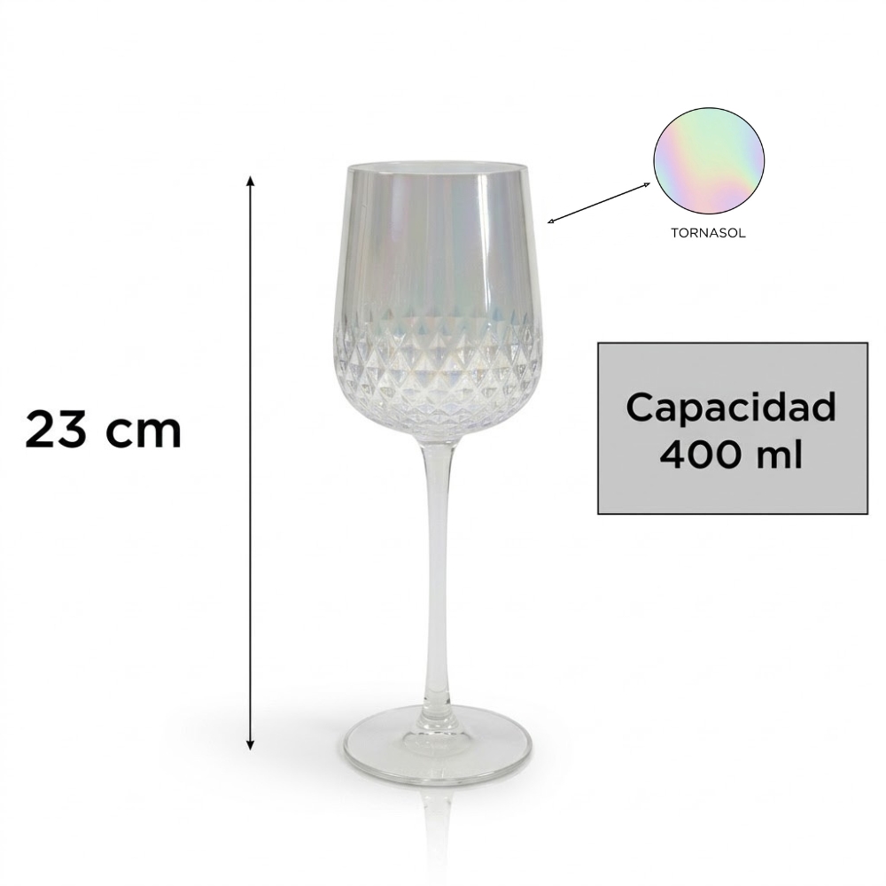 COPA VINO TORNASOL Y ROMBOS X UND 400ML ART SO100188 DAO