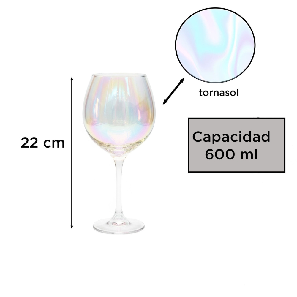 COPA VIDRIO BOCA ANCHA TORNASOL 600ML ART YW-5941 DAO