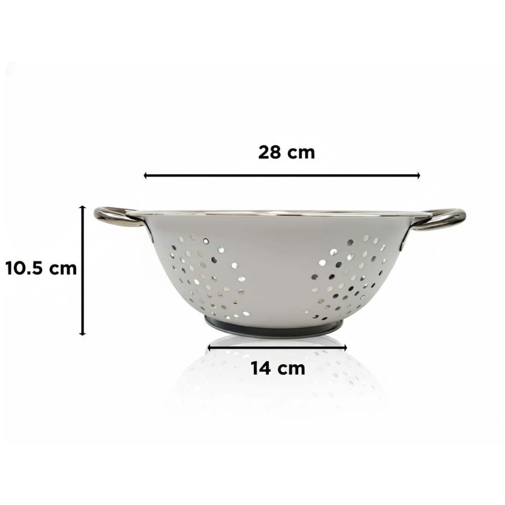 COLADOR METALICO Ø 28CM C/PIE Y MANIJA GRIS IN170042B DAO