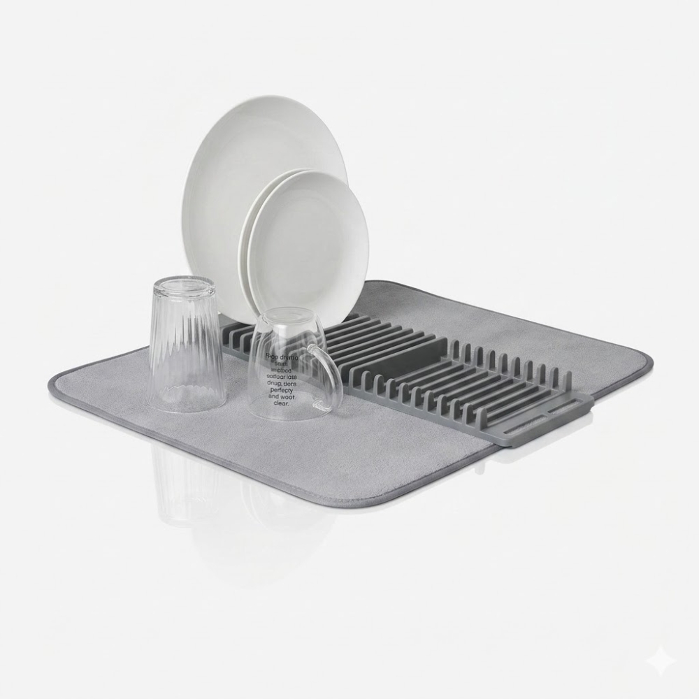 PAÑO ESCURRIDOR C/SOPORTE P/PLATOS 59x42CM ART CN18063 DAO