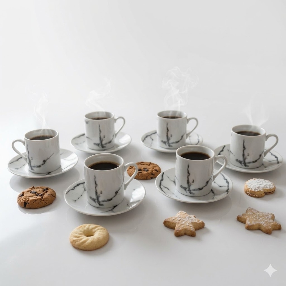 SETX12 PCS JUEGO CAFE PORCELANA ART 4266656 EAO