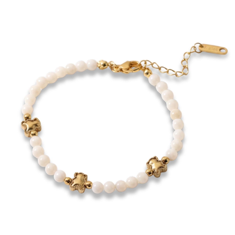 PULSERA C/TERM ACERO DORADO C/PIEDR Y DIJ OSOS APUDI603D CAO