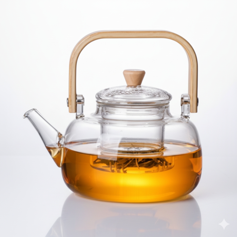 TETERA DE VIDRIO C/MANIJA BAMBOO 800ML ART 16369 DAO