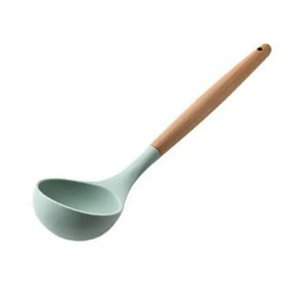 CUCHARON DE SILICONA CON MANGO DE MADERA 31 CM ART 16692 DAO