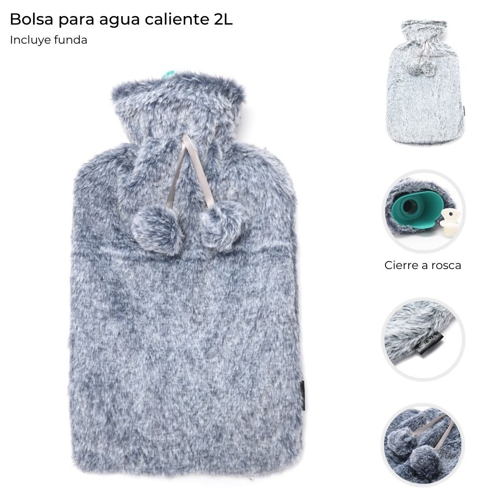 BOLSA PARA AGUA CALIENTE 2L C/FUNDA POMPONES ART 44071 DAO