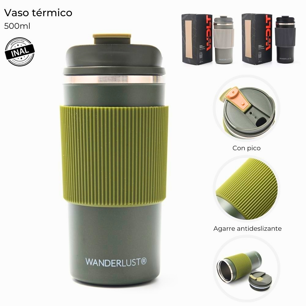 VASO TERMICO 500ML C/AGARRE ANTIDESLIZANTE ART 44184 EAO