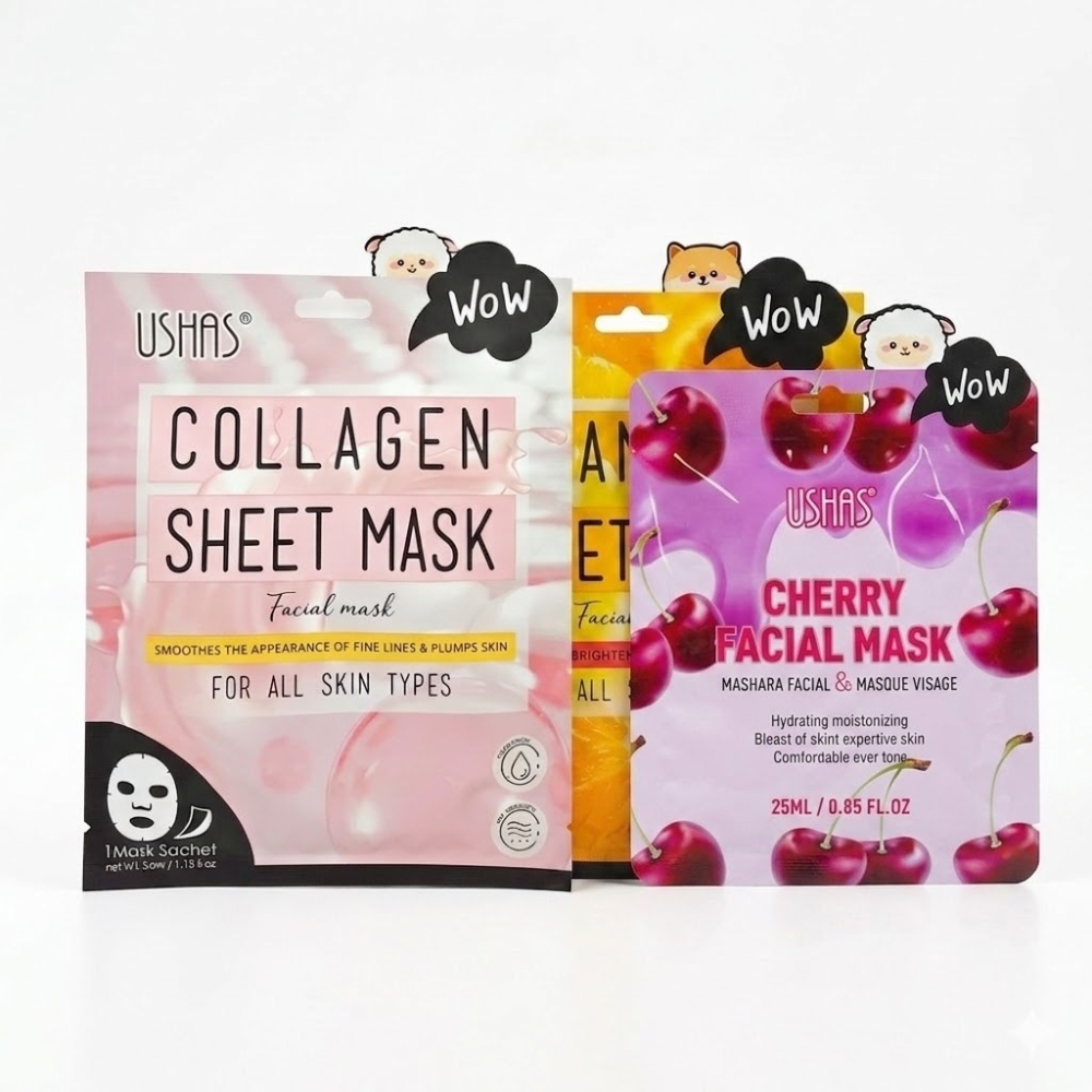 MASCARILLA FACIAL C/VITAMINA/C/COLAGENO/CHERRY USHAS EAO