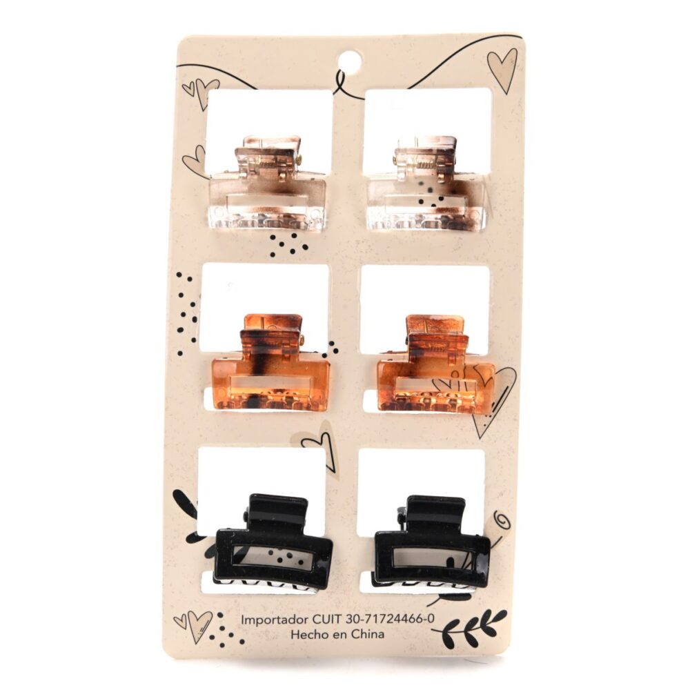 BROCHES DE PELO NEGROS/CAREY X6 PL-1630-18 DAO