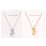CADENA C/DIJE AQ FLOR DORADO/PLATEADO AC-1104-04 DAO