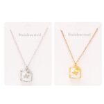 CADENA C/DIJE AQ ROSA DORADO/PLATEADO AC-1104-12 DAO
