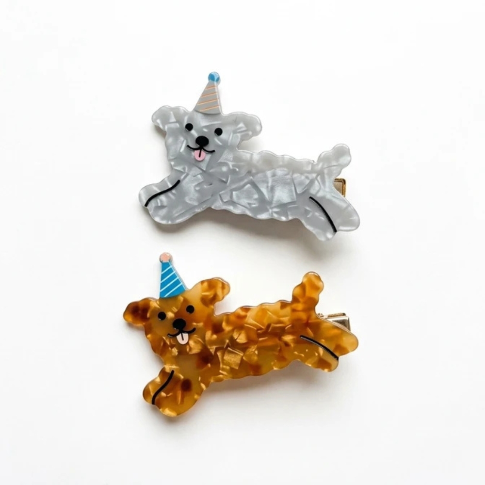 SET HEBILLAS ACRILICO PERRO C/ BONETE ART 25100606 DAO