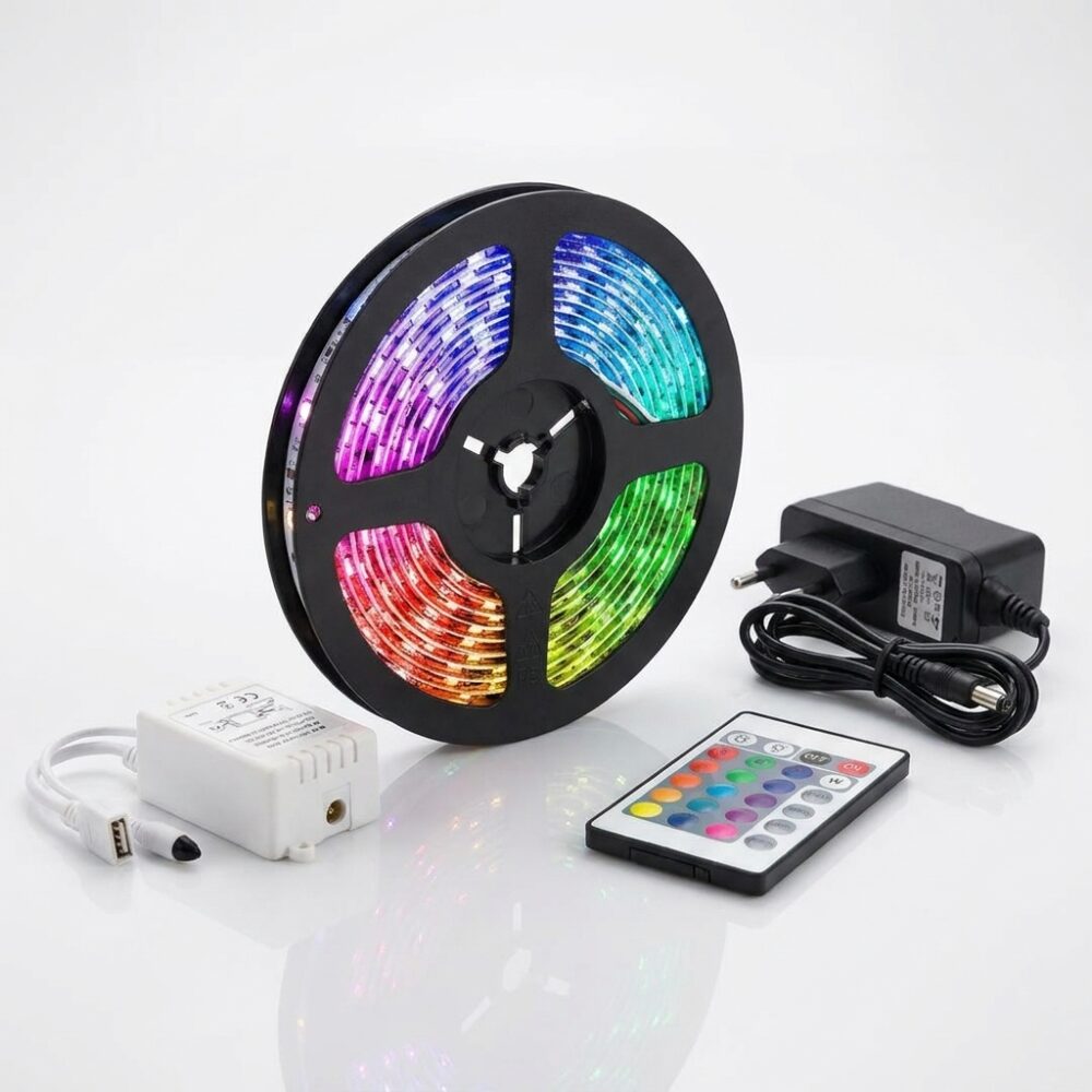 TIRA LED RGB 5MT 28X35 12V C/CONTROL REMOTO HT-04 FAO
